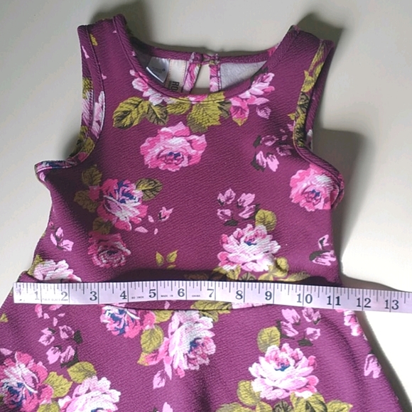 Route 67 Girl's Dress Plum Floral Aline - Picture 11 of 11